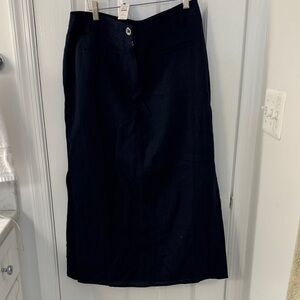 NWT Talbots Linen Navy Skirt size 8